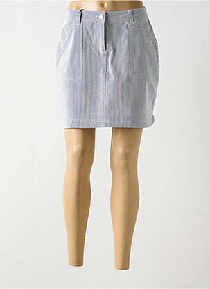 Jupe courte taille à pinces bleu ÉTYMOLOGIE femme