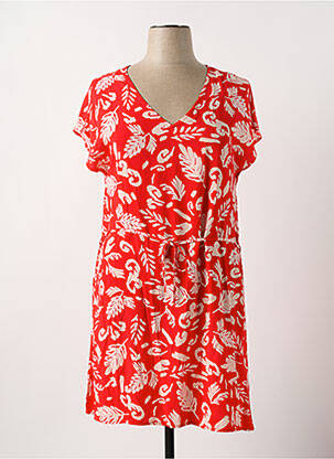 Robe mi-longue manches courtes manches courtes rouge ÉTYMOLOGIE femme