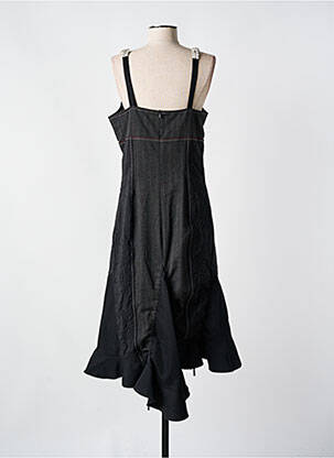 Robe longue manches bretelles ajustables fines bretelles noir EVA KAYAN femme