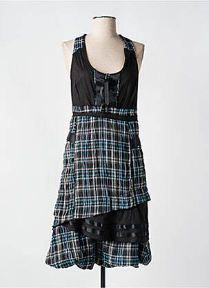 Robe mi-longue col rond fines bretelles bleu SALT & PEPPER femme