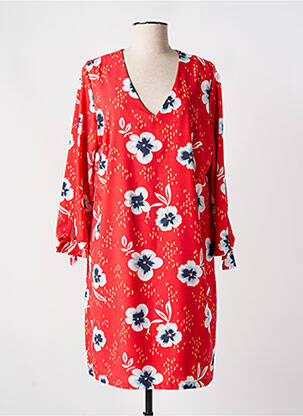 Robe courte manches longues manches longues rouge SIGNE NATURE femme