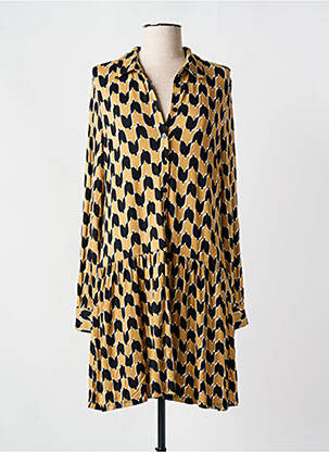 Robe courte coupe évasée manches longues beige SURKANA femme