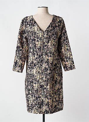 Robe courte fermeture zippée au dos manches courtes noir WMN femme