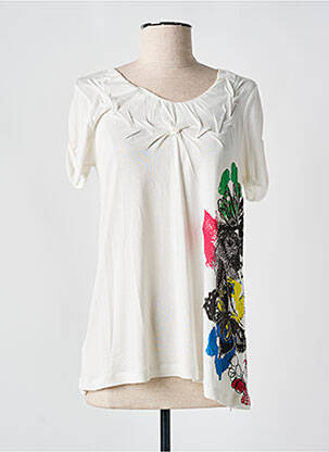 T-shirt stretch manches courtes beige SURKANA femme