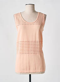 Pull coupe cintrée sans manche rose ESQUALO femme