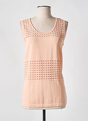Pull coupe cintrée sans manche rose ESQUALO femme