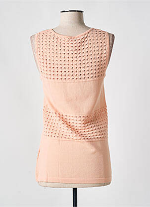 Pull coupe cintrée sans manche rose ESQUALO femme