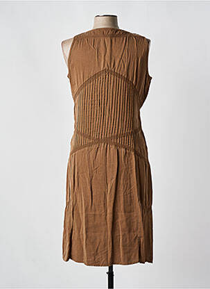 Robe mi-longue sans manche sans manche marron SALT & PEPPER femme