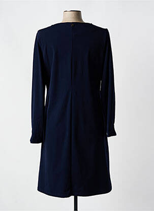 Robe mi-longue manches longues manches longues bleu MALOKA femme