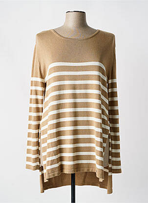 Pull stretch manches longues marron RUGA femme