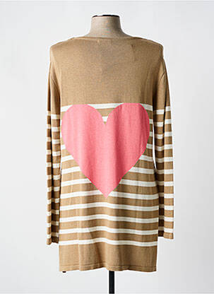 Pull stretch manches longues marron RUGA femme