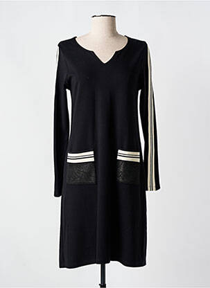 Robe mi-longue noir MALOKA pour femme
