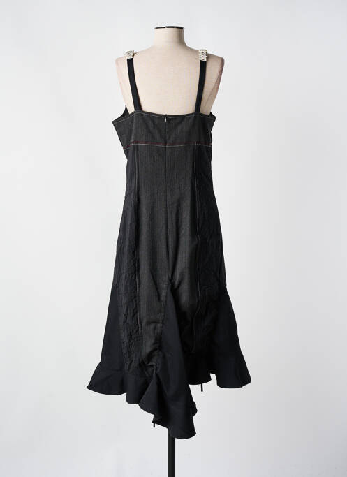 Robe longue manches bretelles ajustables fines bretelles noir EVA KAYAN femme