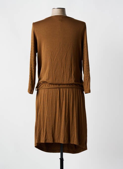 Robe mi-longue manches longues manches longues marron CKS femme
