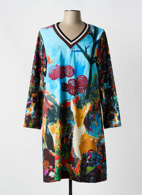 Robe mi-longue bleu MALOKA pour femme