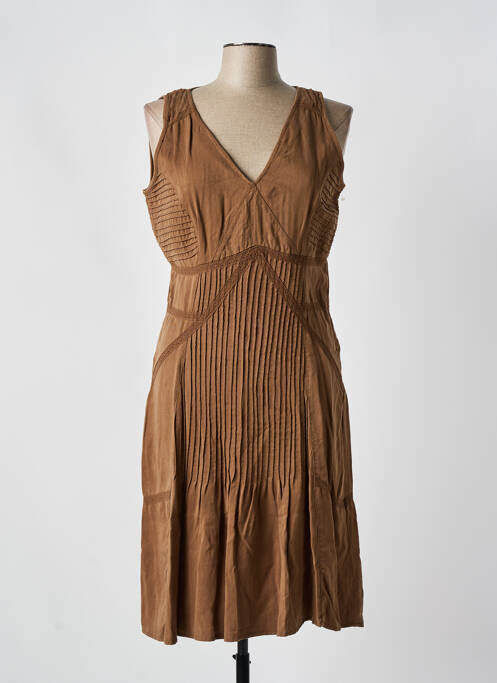 Robe mi-longue marron SALT & PEPPER pour femme