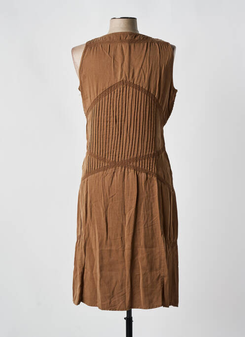 Robe mi-longue marron SALT & PEPPER pour femme