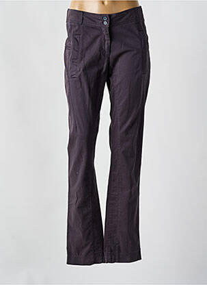 Pantalon droit tissage popeline taille normale gris EVA KAYAN femme