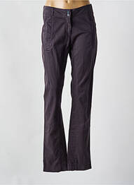 Pantalon droit tissage popeline taille normale gris EVA KAYAN femme