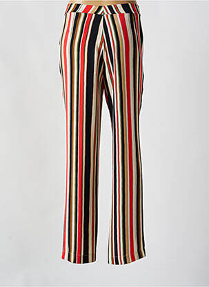 Pantalon droit tissage crêpe taille normale rouge SIGNE NATURE femme