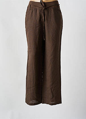 Pantalon large fermeture zippée sous rabat boutonné taille normale marron TILBER femme