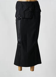 Jupe longue tissage crêpe noir EVA KAYAN femme