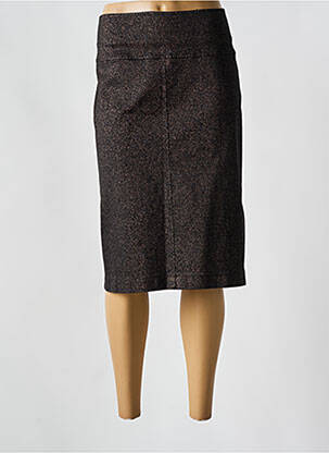 Jupe mi-longue coupe droite noir SIGNE NATURE femme
