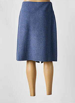 Jupe mi-longue fermeture zip latéral bleu WMN femme
