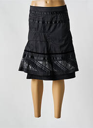 Jupe mi-longue taille à pinces noir SALT & PEPPER femme