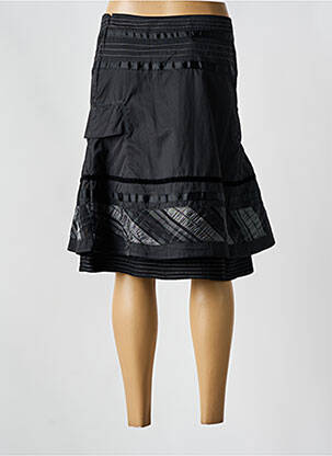 Jupe mi-longue taille à pinces noir SALT & PEPPER femme