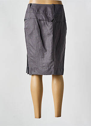Jupe mi-longue taille à pinces gris EVA KAYAN femme