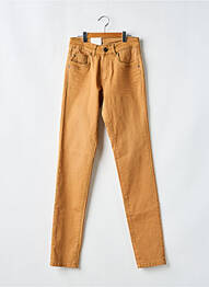 Jeans coupe slim stretch taille haute marron PARA MI femme