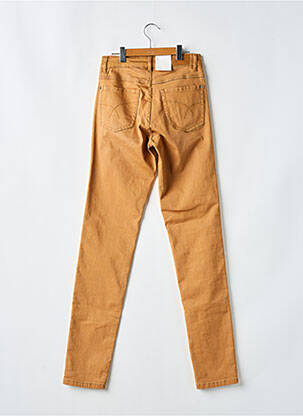 Jeans coupe slim stretch taille haute marron PARA MI femme