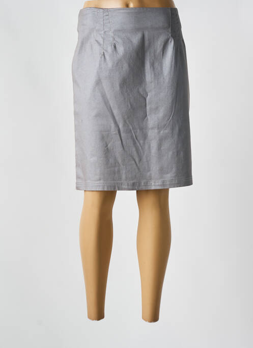 Jupe mi-longue taille à pinces gris PAUL BRIAL femme
