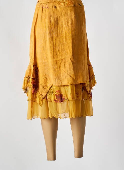 Jupe mi-longue orange COCO MENTHE pour femme