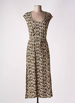 Robe longue manches courtes manches courtes vert LOSAN femme