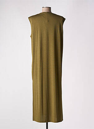 Robe mi-longue manches courtes manches courtes vert LOSAN femme