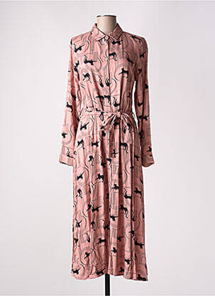 Robe longue manches longues manches longues rose MADEMOISELLE YEYE femme