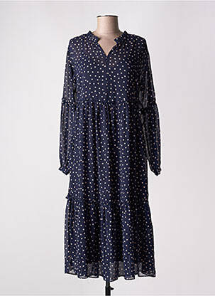 Robe longue manches longues manches longues bleu NUMPH femme