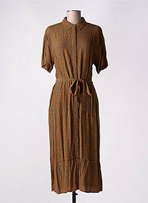 Robe longue manches courtes manches courtes marron NUMPH femme