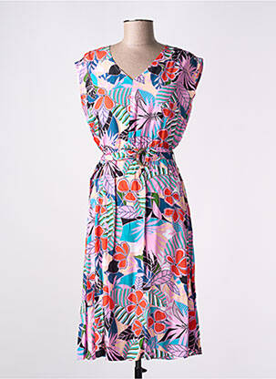 Robe mi-longue manches courtes manches courtes rose MADEMOISELLE YEYE femme