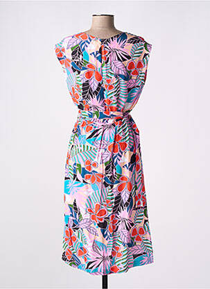 Robe mi-longue manches courtes manches courtes rose MADEMOISELLE YEYE femme
