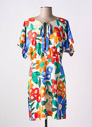 Robe courte manches courtes manches courtes bleu TRAFFIC PEOPLE femme