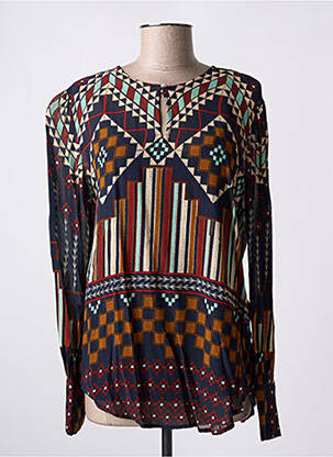 Blouse légère et transparente manches longues bleu DERHY femme