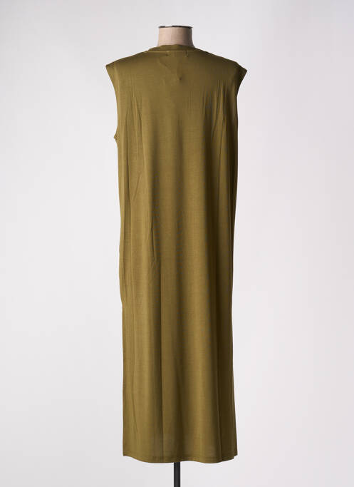 Robe mi-longue manches courtes manches courtes vert LOSAN femme