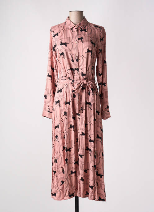 Robe longue manches longues manches longues rose MADEMOISELLE YEYE femme