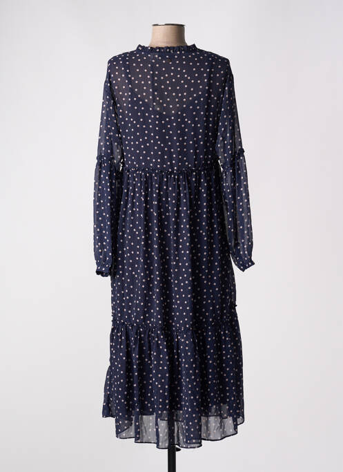 Robe longue manches longues manches longues bleu NUMPH femme