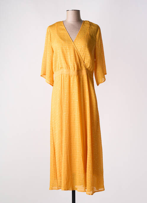 Robe longue manches courtes manches courtes jaune NUMPH femme