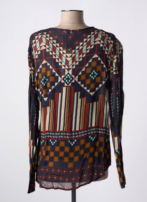 Blouse légère et transparente manches longues bleu DERHY femme