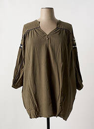 Robe mi-longue manches longues manches longues vert ADORE femme